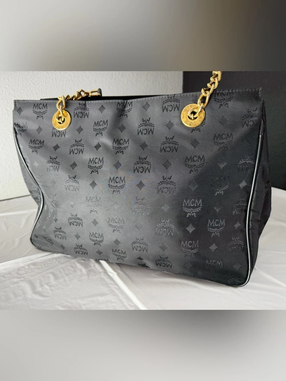 MCM large black tote bag